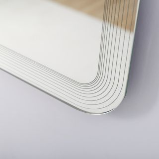 Зеркало Cezares с лазерной гравировкой, контурной подсветкой сенсорным выключателем CEZARES CZR-SPC-DUET-800-800-LED-TCH